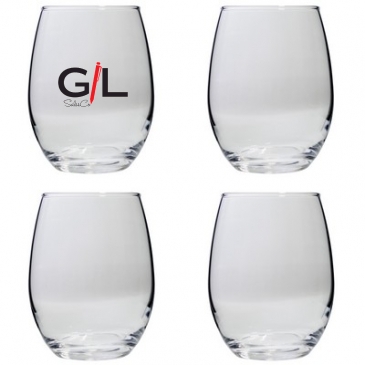 Set of Four Stemless Wine Glasses (21 Oz.)