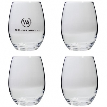 Set of Four Stemless Wine Glasses (21 Oz.)