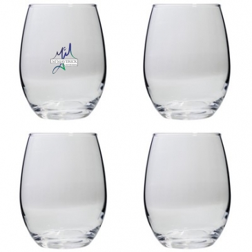 Set of Four Stemless Wine Glasses (21 Oz.)