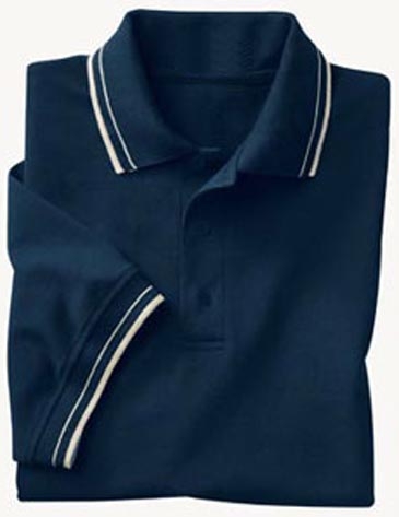 Men's Pique Polo With Textured Stripe Trim