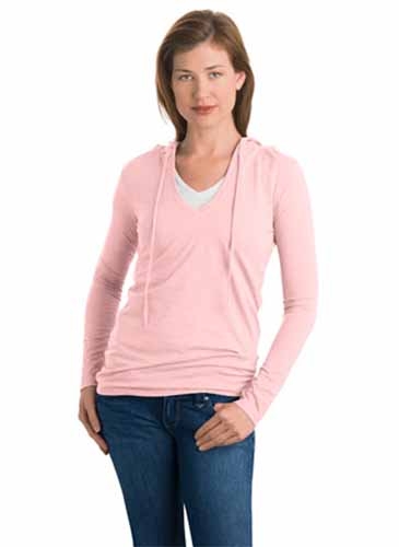 NEW District Threads - Junior Ladies Slub V-Neck Hoodie