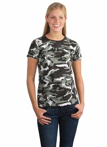 District Threads Junior Ladies Short Sleeve Camo Perfect