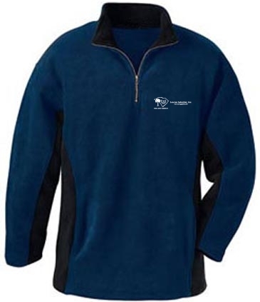 Men's Color-block Polyester Fleece Half-zip
