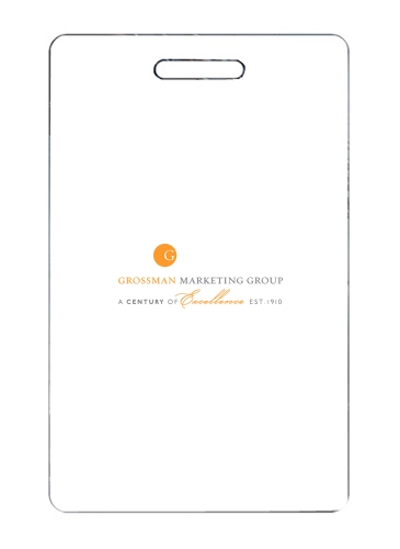 Badge | 2 1/8" x 3 3/8" | Vertical | .030" White Durable Laminate