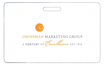 Badge | 2 1/8" x 3 3/8" | Horizontal | .030" White Durable Lamina
