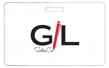 Badge | 2 1/8" x 3 3/8" | Horizontal | .030" White Durable Lamina