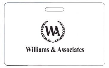 Badge | 2 1/8" x 3 3/8" | Horizontal | .030" White Durable Lamina