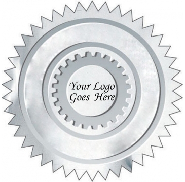 Embossed Foil Seal | Circle | 1 7/16" dia. | Sawtooth Edge