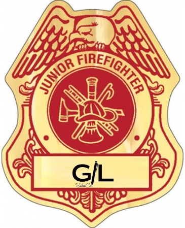 Badge Sticker on Roll | Firefighter | 2 1/2" x 3 1/8" | Foil Pape