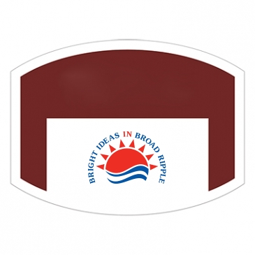 Outside Parking Permit | Flat Side Oval | 1 1/2" x 2" | White Vin