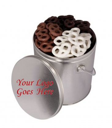 One Gallon Tin with Choc Mini Pretzels