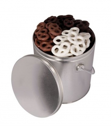 One Gallon Tin with Choc Mini Pretzels