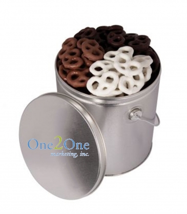 One Gallon Tin with Choc Mini Pretzels