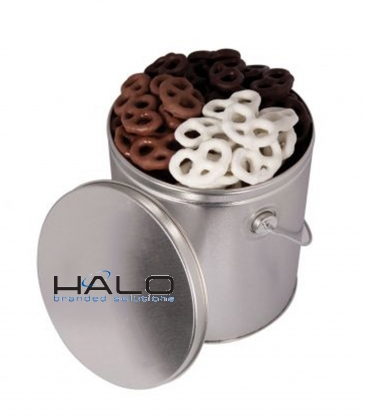 One Gallon Tin with Choc Mini Pretzels