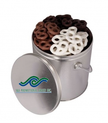 One Gallon Tin with Choc Mini Pretzels
