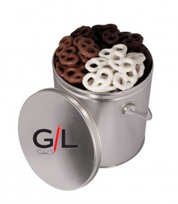 One Gallon Tin with Choc Mini Pretzels