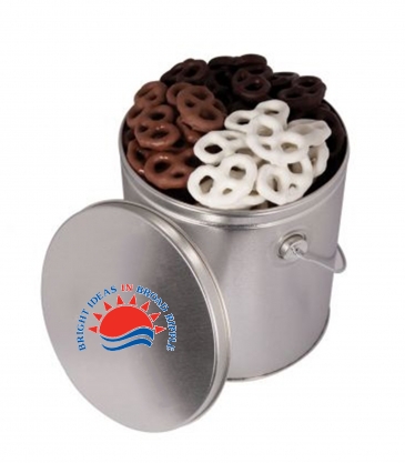 One Gallon Tin with Choc Mini Pretzels