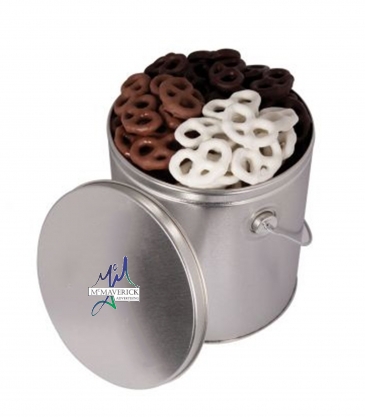 One Gallon Tin with Choc Mini Pretzels