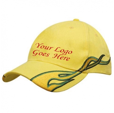 Brushed Heavy Cotton with Flame Embroidery on Peak & Side