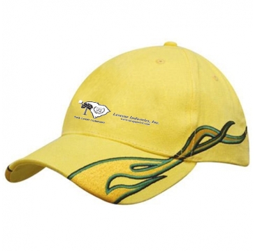 Brushed Heavy Cotton with Flame Embroidery on Peak & Side