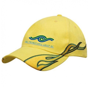 Brushed Heavy Cotton with Flame Embroidery on Peak & Side