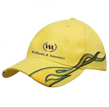 Brushed Heavy Cotton with Flame Embroidery on Peak & Side