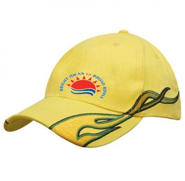 Brushed Heavy Cotton with Flame Embroidery on Peak & Side