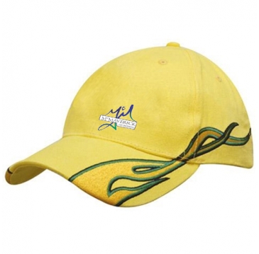 Brushed Heavy Cotton with Flame Embroidery on Peak & Side