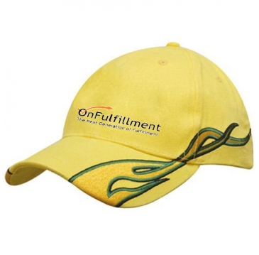 Brushed Heavy Cotton with Flame Embroidery on Peak & Side