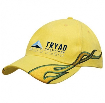 Brushed Heavy Cotton with Flame Embroidery on Peak & Side