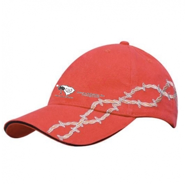 Brushed Heavy Cotton with Sandwich Barbed-Wire Embroidery