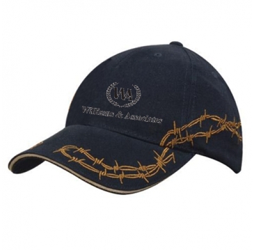 Brushed Heavy Cotton with Sandwich Barbed-Wire Embroidery