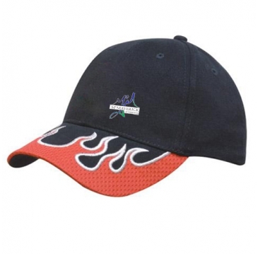 Brushed Heavy Cotton with Mesh Indented Peak Flames