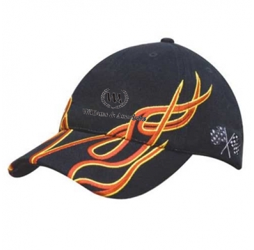 Brushed Heavy Cotton with Flame Embroidered