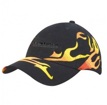 Brushed Heavy Cotton with Allover Flame Embroidery