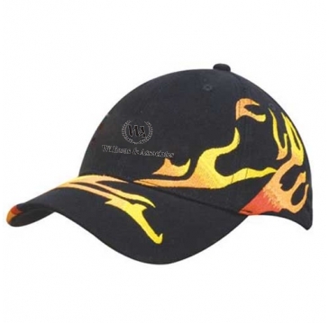 Brushed Heavy Cotton with Allover Flame Embroidery