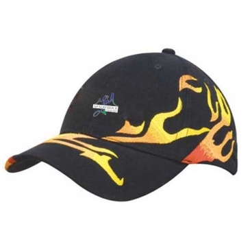 Brushed Heavy Cotton with Allover Flame Embroidery