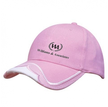 Brushed Heavy Cotton with Mesh Insert on Peak & Embroidered Trim