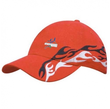 Brushed Heavy Cotton with Flame Embroidery to Peak & Crown