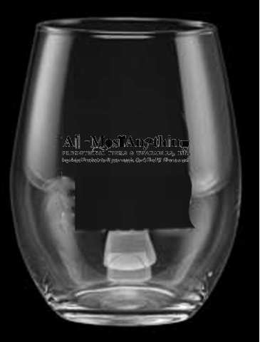 15 oz. Stemless White Wine - Deep Etched