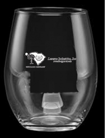 15 oz. Stemless White Wine - Deep Etched