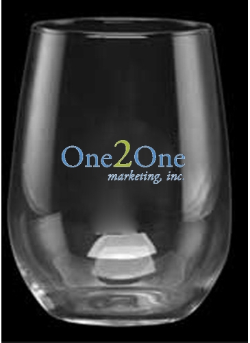 9 oz. Stemless White Wine - Deep Etched