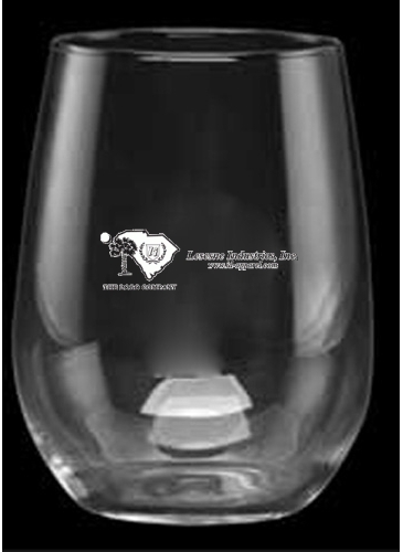 9 oz. Stemless White Wine - Deep Etched