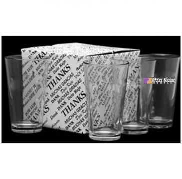 16 oz. Thank You Set of 4 Mixing Glasses- Etch