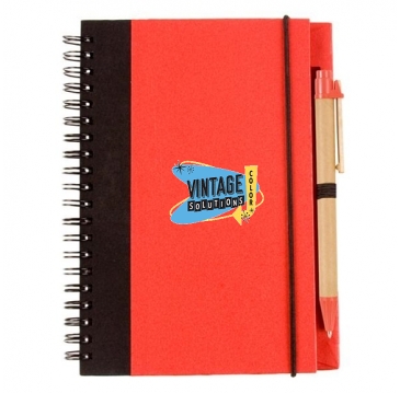 Contrast Paperboard Spiral Notebook & Pen 5.5" X 7.125" ( 50-Pack