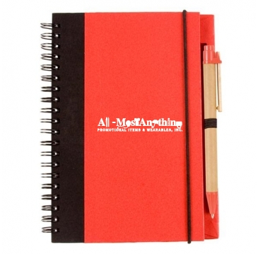 Contrast Paperboard Spiral Notebook & Pen 5.5" X 7.125" ( 50-Pack