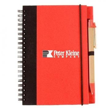 Contrast Paperboard Spiral Notebook & Pen 5.5" X 7.125" ( 50-Pack