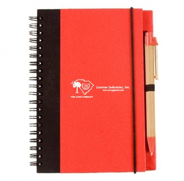 Contrast Paperboard Spiral Notebook & Pen 5.5" X 7.125" ( 50-Pack
