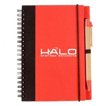 Contrast Paperboard Spiral Notebook & Pen 5.5" X 7.125" ( 50-Pack