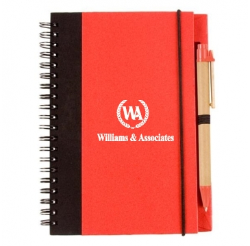 Contrast Paperboard Spiral Notebook & Pen 5.5" X 7.125" ( 50-Pack